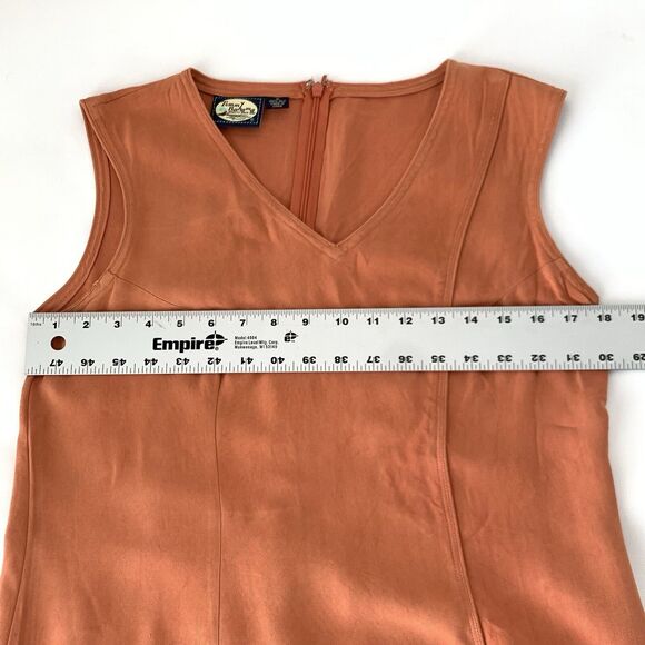 Vintage Tommy Bahama Maxi Dress Women 10 Orange 100% Silk Sleeveless 90s Beach - Picture 6 of 11